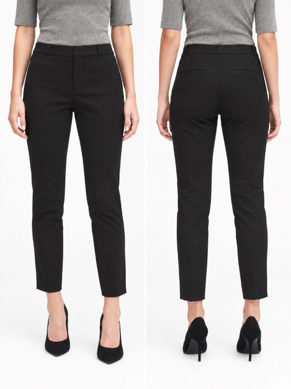 Banana Republic Sloan Black Bi-Stretch Mid Rise Slim Ankle Dress Pants | Size 6